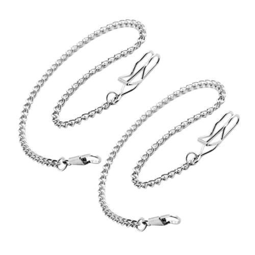 KOMBIUDA 2 Stück Vintage Hosenketten aus Robustem Metall Stylische Taschenuhr Ketten für Damen und Herren Silberfarbene Jeansketten mit Klassischem Finish für Vielseitige Modeakzente von KOMBIUDA