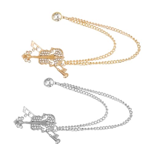 KOMBIUDA 2 Stück Violine Broschen Anstecknadeln aus Langlebiger Legierung Modische Instrumenten Brosche für Kleidung Schals Hüte Vielseitiger Schmuck für Frauen und Besondere Anlässe von KOMBIUDA