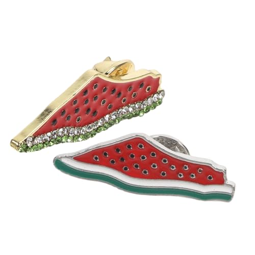 KOMBIUDA 2 Stück Wassermelonen Broschen mit Emaille und Strass für Kragen und Hüte Süße Früchte Pins für Frauen und Mädchen Accessoire für Partys und Alltagsmode von KOMBIUDA