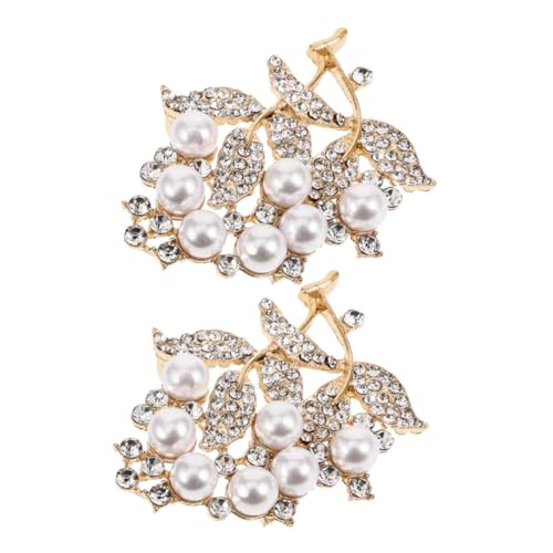 KOMBIUDA 2 Stück Zinklegierung Brosche Strass und Imitationsperlen Elegante Damen Anstecknadeln Sichere Befestigung Modische Kleidung Accessoires für Frauen von KOMBIUDA