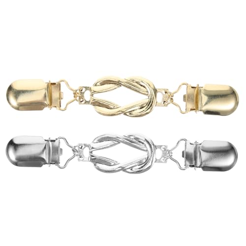 KOMBIUDA 2 Teiliges Retro Cardigan Clips Vintage Pullover Kettenclips mit Elegantem Design für Damen Praktische Kleidungshalter zum Schutz vor Verrutschen Modische Broschen für von KOMBIUDA