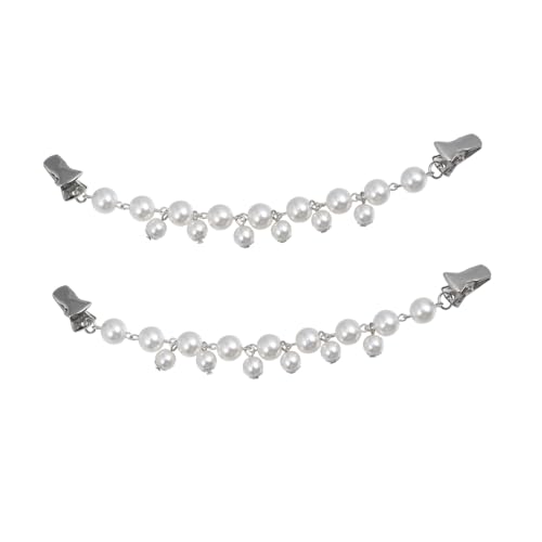 KOMBIUDA 2 Teiliges Vintage Sweater Chains mit Perlen Anspruchsvolle und Stilvolle Halsketten Vielseitige Strickjacken Clips Geeignet für Pullover Cardigans Schals Modische von KOMBIUDA