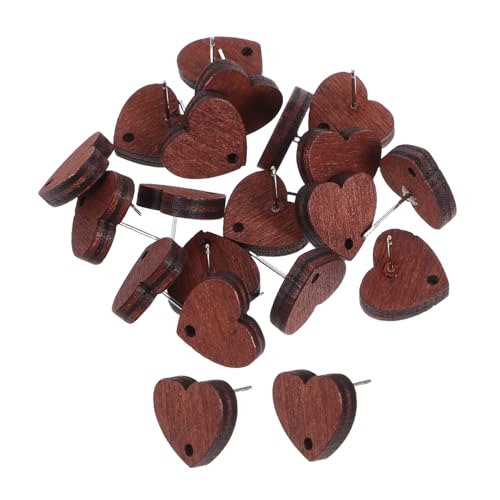KOMBIUDA 20stücke Holzform-ohrstecker Handgefertigte Unfertige Rohlinge Für Diy Bastelbedarf Ohrstecker in Herzform Für Frauen Mädchen Kleine Ohrstecker Zum Verschenken von KOMBIUDA