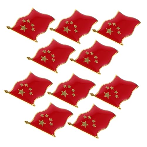 KOMBIUDA 20 Stück Teiliges Patriotische Anstecknadeln mit Chinesischer Flagge Langlebiges Legierungs- Fünfzackiger Stern Vielseitig für Nationalfeiertag Festveranstaltungen Kleidung Hüte von KOMBIUDA