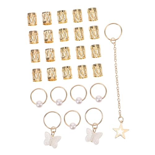 KOMBIUDA 28 Stück Teiliges Schmetterling Dreadlock Haar Schmuck Set Haarringe für Zöpfe Einfache Anwendung Einzigartiges Design für Damen und Mädchen Vielseitiges Flechtzubehör für von KOMBIUDA