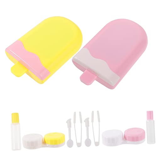 KOMBIUDA 2sätze Kontaktlinsenbox Tragbar Aus Linsenbehälter Für Damen Linsen-tragebox Organizer Für Reisen von KOMBIUDA