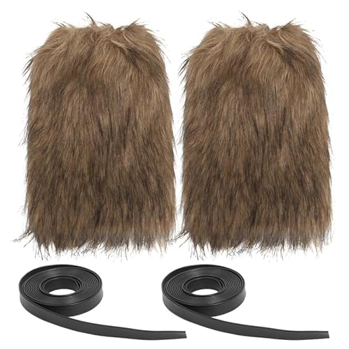 KOMBIUDA 2stücke Retro Beinwärmer Aus Kunstfell Für Damen Und Herren Fuzzy Stulpen Mit Verstellbaren Bindungen Für Cosplay Und Kalte Tage Stilvolle Beinstulpen Im Wikinger-look von KOMBIUDA
