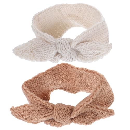 KOMBIUDA 2stücke Teiliges Haarbänder Mit Schleifen Strick-haaraccessoires Für Mädchen Für Geburtstagsfeiern Und Besondere Anlässe Bequem Und Flexibel Für Neugeborene Und Kleinkinder von KOMBIUDA