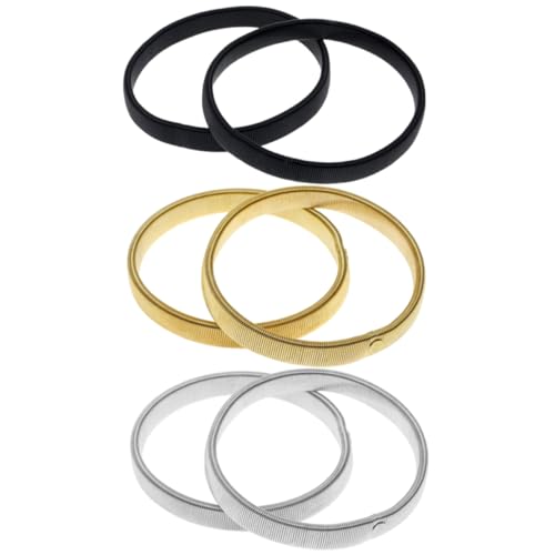 KOMBIUDA 3 Paare Elastische Metall Ärmelhalter für Herren Rutschfeste Armbänder in Schwarz Silber Gold Verstellbare Sleeve Garters für Hemdärmel Langlebige und Arm von KOMBIUDA