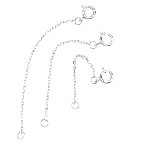 KOMBIUDA 3 STÜCKE Sterling Silber Verlängerungskette DIY Schmuckzubehör für Damen Halskette Armband Anpassbar Hochwertige Feine Verarbeitung Glatt und Angenehm von KOMBIUDA