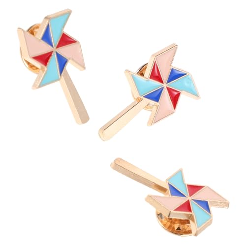KOMBIUDA 3 Stück Bunte Windmühlen Anstecknadeln Zinklegierung Langlebige Emaille Broschen Vielseitige Reversnadeln für Rucksack Hut Anzug Kleidung Accessoires von KOMBIUDA