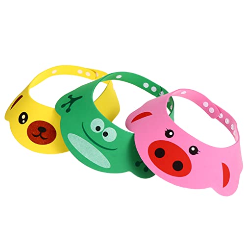 KOMBIUDA 3stücke Duschkappe Für Junge Mädchen Und Kleinkinder Verstellbar Cartoon-design Sicher Und Langlebig Schützt Augen Und Ohren Beim Baden Oder Haare Schneiden von KOMBIUDA