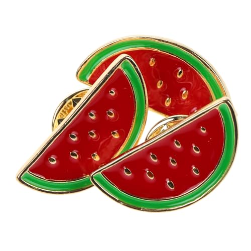 KOMBIUDA 3 Stück Cartoon Wassermelonen Broschen aus Langlebiger Zinklegierung Vielseitige Anstecknadeln für Kleidung Taschen und Hüte Süße Verspielte Modeaccessoires für Individuellen Stil von KOMBIUDA