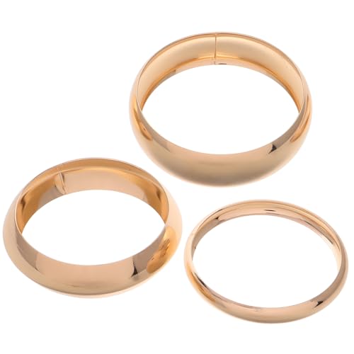 KOMBIUDA 3 Stück Chunky Goldfarbener Armreif Robustem Eisen Breiter Minimalistischer Manschetten style mit Elegantem Metallbogen Modisches Statement schmuckstück für Frauen und Mädchen von KOMBIUDA