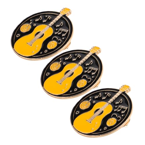KOMBIUDA 3 Stück Musikbroschen Gitarren Anstecknadeln Emaille Pins für Jacken Schals Rucksäcke Musikinstrument Schmuck für Musiker und Musikfans von KOMBIUDA