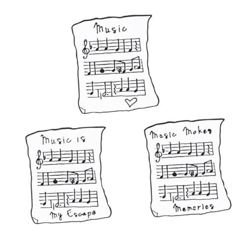 KOMBIUDA 3 Stück Musiknoten Broschen aus Legierung Cartoon Brustnadeln mit Schickem Design Vielseitige Anstecknadeln für Damen Modische Accessoires für Kleidung und Party von KOMBIUDA