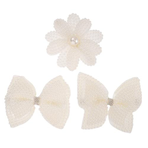 KOMBIUDA 3 Stück Perlen Haarspangen Entenschnabel Haarspangen Für Frauen Haarschleifen Für Frauen Damenschleifen Für Mädchen Schleifen Für Kleine Mädchen Zopfschleifen von KOMBIUDA