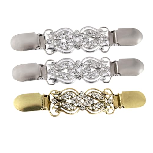 KOMBIUDA 3 Stück Schal Clips mit Zirkonverzierung Vintage Umhang Clip für Damen Hochwertige Metallverschluss Sicherer Halt für Tücher Pullover Kleider Elegantes Accessoire von KOMBIUDA