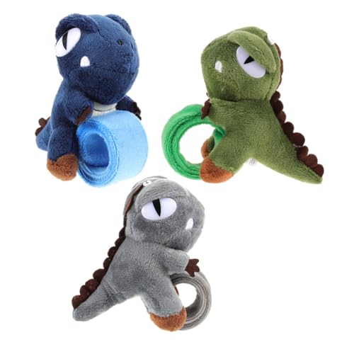 KOMBIUDA 3 Stück Teiliges Dinosaurier Schnapparmband Weiche Tier Armbänder für Erwachsene Niedliche Dinosaurier Handgelenkbänder Grün Blau Bequem und Spielerisch von KOMBIUDA