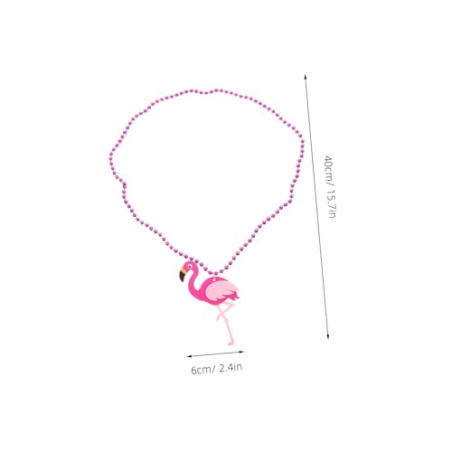 KOMBIUDA 3 Stück Teiliges Hawaii Halsketten mit Flamingo Anhänger Perlenkette Damen Schmuck Hautfreundlich Farbbeständig für Sommer Strandparty Alltag und von KOMBIUDA