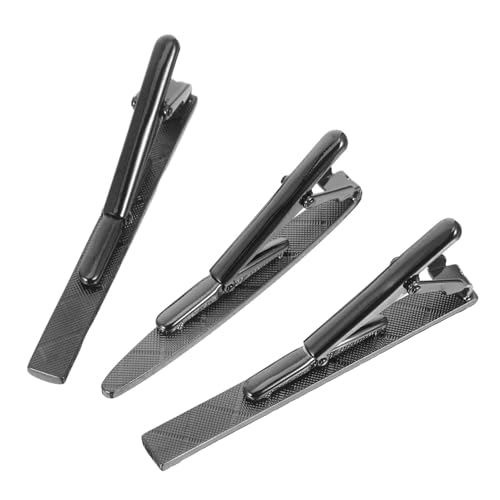 KOMBIUDA 3 Stück Teiliges Herren Krawattenklammern Schwarz Gravierte Kupfer Business Anzug Accessoires Sicherer Halt Vielseitig für Hochzeit Büro Party Formelle Anlässe von KOMBIUDA