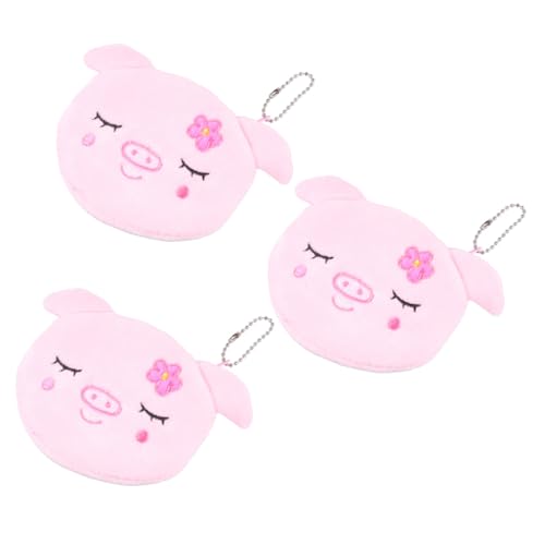 KOMBIUDA 3 Stück Teiliges Kleine Geldbörsen für Mädchen Flauschige Plüsch münztaschen mit Reißverschluss Tragbare Schlüssel Kleingeldbeutel Leicht Stilvoll und Kompakt für Alltag Schule von KOMBIUDA