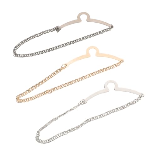 KOMBIUDA 3 Stück Teiliges Kupfer Krawattenketten mit U-förmigen Clips Rutschfeste Krawattenhalter für Herren Passend für Anzüge Business Hochzeit und Formelle Anlässe von KOMBIUDA