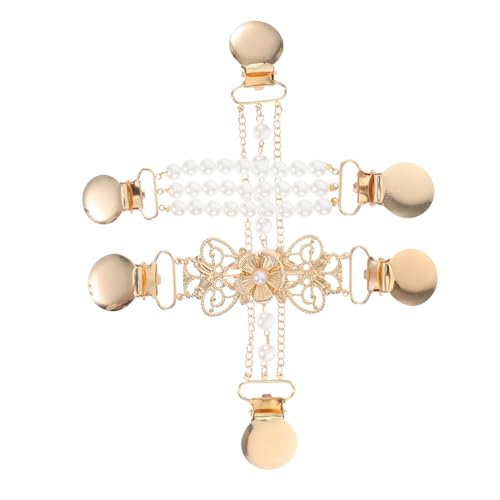 KOMBIUDA 3 Stück Teiliges Vintage Perlen Ketten Kragen Clips mit Starkem Halt Dekorative Shawl Broschen für Cardigan Pullover Kleid Accessoires Einfach zu Befestigen Zeitlos Elegantes von KOMBIUDA