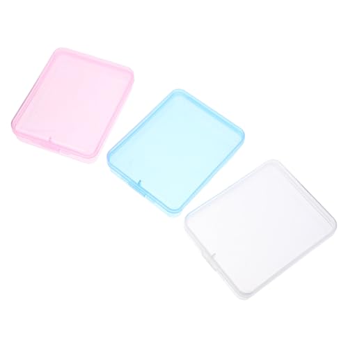 KOMBIUDA 3 Stück Tragbare Reise Make Up Organizer mit Deckel Wattepad Spender und Schwamm Aufbewahrungsbox für Badezimmer und Kosmetik Transparenter Behälter für Rundpads von KOMBIUDA