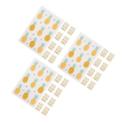 KOMBIUDA 30stücke Wasserdichte Cartoon Aufkleber Niedliche Ananas-designs Für Temporäre Tattoos Für Arme Und Gesicht Umweltfreundliche Farbige Körperkunst von KOMBIUDA