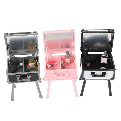 KOMBIUDA 3-teilige Miniatur-schminkbox Lippenstift Parfüm Make-up-zubehör Puppenhaus-Ornament Schreibtisch von KOMBIUDA