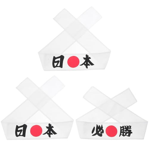 KOMBIUDA 3stücke Teiliges Samurai Stirnband Japanische Stil Hachimaki Elastisch Für Sport Und Partys Dekorative Kopfbedeckung Für Männer Und Frauen von KOMBIUDA