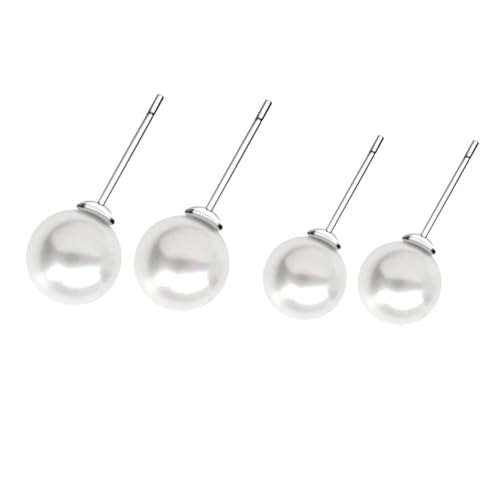 KOMBIUDA 4 Paare Natürliche Süßwasser Perlen Ohrstecker Sterling Silber Hypoallergen Damen Schmuck Klassisch Elegant Geschenkidee von KOMBIUDA