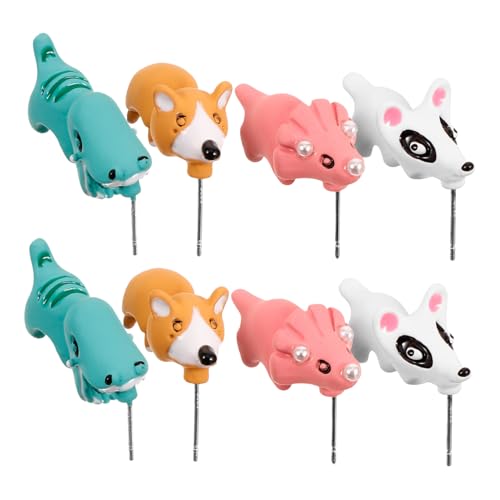 KOMBIUDA 4 Paare Tierohrringe Polymer Clay Ohrstecker für Damen Mädchen Allergiefrei Langlebig Niedliche Dino Hund Kreativer Schmuck Geschenk KOMBIUDA 4 Paare Tierohrringe Polymer Clay Ohrstecker für Damen Mädchen Allergiefrei Langlebig Niedliche Dino Hund Kreativer Schmuck Geschenk von KOMBIUDA
