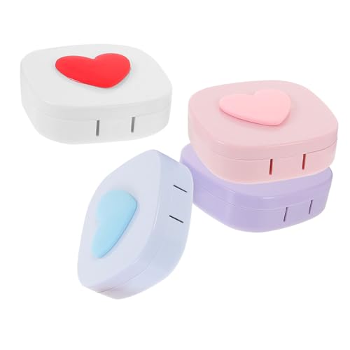 KOMBIUDA 4 Sätze Kontaktlinsenbehälter Transportbox für Reiseobjektiv-Organizer Contact Lenses case Brillengestelle Klammern Augenlinsen-Organizer Make-up-Linsenhalter Gläser von KOMBIUDA