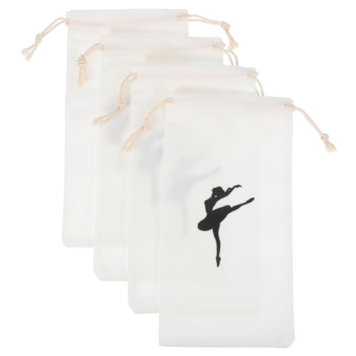 KOMBIUDA Ballettschuhtasche 4 Stück Kordelzug Tasche für Mädchen Tragbar und Leicht Langlebiger für Ballettschuhe Tanzschuhe Praktische Schuhaufbewahrung von KOMBIUDA