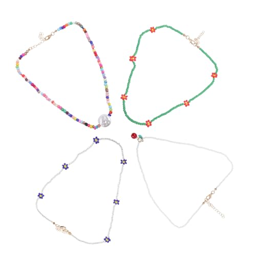 KOMBIUDA 4 Stück Boho Perlen Choker Leichte Bunte Statement Halsketten für Teen Mädchen Strand Party Sommer Zubehör von KOMBIUDA
