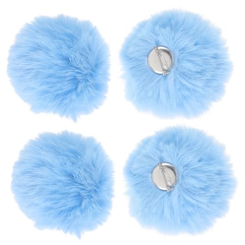 KOMBIUDA 4 Stück Flauschige Bommel Broschen Kunstfell Pompons mit Anstecknadel Weiche Dekoration für DIY Kleidung Hüte Schuhe Einfach zu Befestigen Haarfest von KOMBIUDA