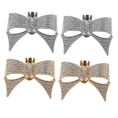 KOMBIUDA 4 Stück Hochwertige Schuhdekoration Strass Schleifen Schuhclips für Damenabsätze Abnehmbare Brautschmuck Accessoires Vielseitig für Arbeit Party Date Geeignet von KOMBIUDA