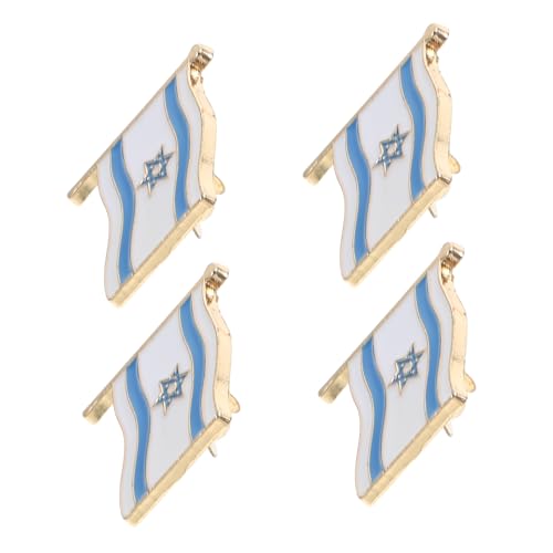 KOMBIUDA 4 Stück Israel Flaggen Pin Langlebige Kreative Souvenir Brosche für Anzugjacken und Rucksäcke Stilvolle Partydekoration Robustes Design für Feierlichkeiten und Alltagsgebrauch von KOMBIUDA