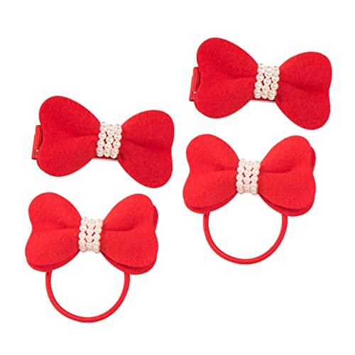 KOMBIUDA 4er-set Haarschleifenclips Mit Perlen Haarfliegen Mit Perlen Haarschleifenseile Mit Haarspangen Babys von KOMBIUDA