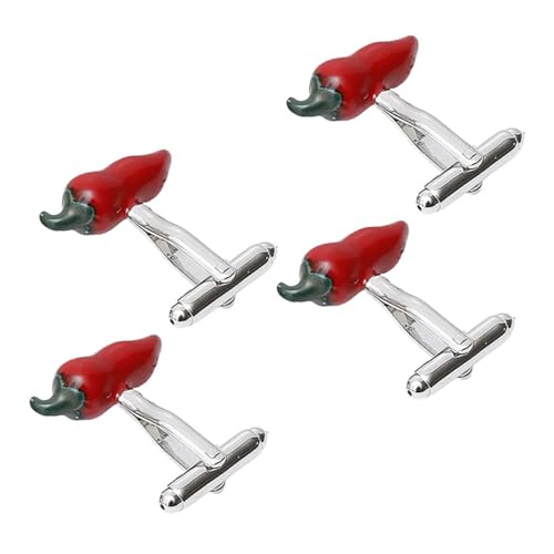 KOMBIUDA 4stücke Teilige Manschettenknöpfe Für Hemden Gefälschter Pfeffer-design Kreativer Nagelknopfclip Für Herren Und Damen Metallmanschettenknöpfe Stilvolles Shirtzubehör von KOMBIUDA