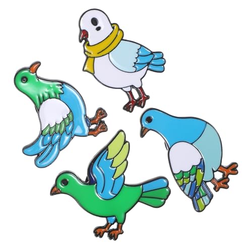 KOMBIUDA 4stücke Friedenstaube Aufnäher Aus Metall Broschen Für Damen Vogelbrosche Mit Tiermotiv Schmucknadel Für Kleidung Taschen Und Hüte Dekorative Nadeln Für Frauen von KOMBIUDA