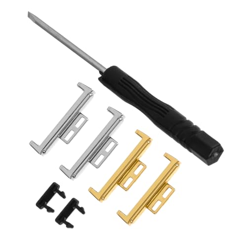 KOMBIUDA 4 Stück Metallverbindungsadapter für Watch Fit Austauschbare Verbindungselemente Passend für Smartwatch Armbänder Installieren für Herren Damen Silberne Goldene Varianten von KOMBIUDA