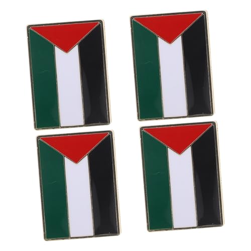 KOMBIUDA 4 Stück Palästina Flaggen Anstecknadeln Metall Quadratisch Robuste Broschen für Kleidung Rucksack Party Vielseitig Dekorativ von KOMBIUDA