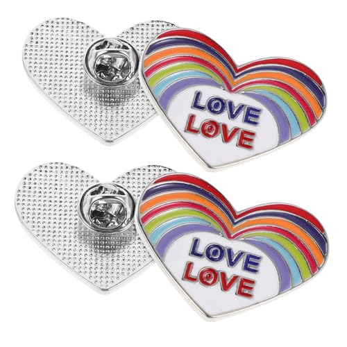 KOMBIUDA 4 Stück Regenbogen Herz Broschen Handgefertigt Alloy Anstecker Pride Schmuck Für Kleidung Rucksäcke Jacken Valentine Day von KOMBIUDA