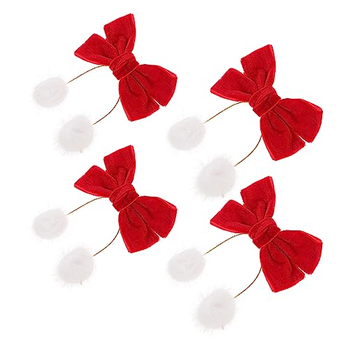 KOMBIUDA 4 Stück Schleife Haarnadel kinder haarschmuck geschenke für kinder Haarspangen Weihnachts-Haarschleife Haarklammer Tiara chinesische haarschleife clip kinder haarschleifen Haarball von KOMBIUDA