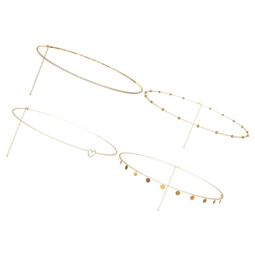 KOMBIUDA 4 Stück Taillenkette Damen Teiliges aus Metall mit Funkelnden Strasssteinen Verstellbar für Kleider und Strandmode Leichtes Elegantes Körperkettenschmuck für Vielseitigen Look von KOMBIUDA