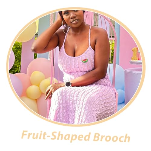 KOMBIUDA 4 Stück Teiliges Cartoon Broschen Wassermelone Brosche Anstecknadeln Leichtes Material Strickjacken Clips für Damen Kragen Dekoration von KOMBIUDA