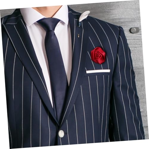 KOMBIUDA 4 Stück Teiliges Herren Anstecknadeln Rosenbrosche aus Anzugbroschen in Schwarz Dunkelrot Silber Dekorative Kragenpins für Business Hochzeit Festliche Anlässe von KOMBIUDA